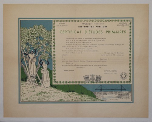 Certificat etudes primaires - "certificat, d'etudes