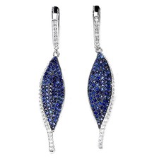 925 Argent Sterling Boucles D'Oreilles Saphir Rond Diamant Coupe Topaze Pierre