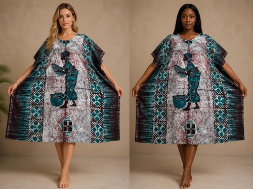 Boubou femme batik wax bassam - boubou,