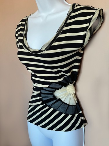 Vintage top rayé manches