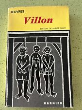 François Villon Oeuvres Poésies Livre Classiques Garnier Edition Mary