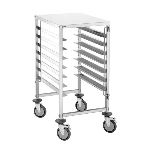 Chariot inox glissières - inox, 7