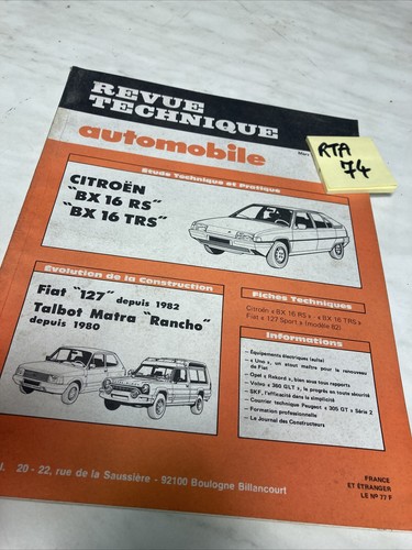 Citroën bx16 trs bx16rs - bx16, rs