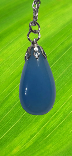 Pendentif agate bleu naturelle - pendentif,
