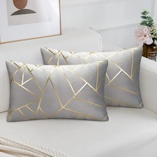 Housse de Coussin en Velours Housses de Coussin Géométrique Housses Coussins ...