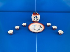 6 Verre à saké érotique SIFLEUR + CARAFE SERVICE JAPON CHATS NAKASIMA TBE ORANGE