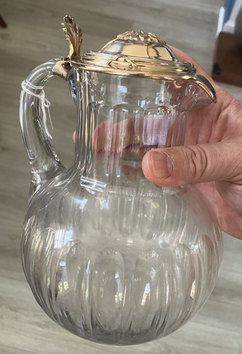 Ancien broc carafon verre - carafon, et