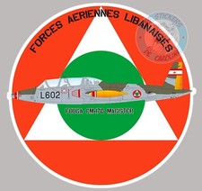 AUTOCOLLANT FOUGA MAGISTER FORCES AERIENNES LIBANAISES LIBAN STICKER AVION FZ008
