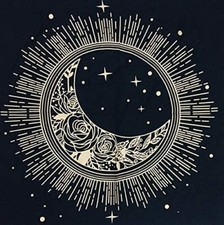 Tarot noir doré soleil lune