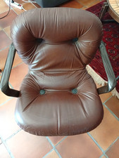 FAUTEUIL KNOLL CUIR MARRON
