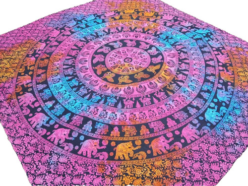 éléphants mandala couvre lit - Éléphants, couvre-lit