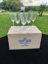 BELLE SERIE DE 6 VERRES A VIN ROUGE EN CRISTAL DE SAINT LOUIS MODELE CERDAGNE