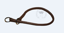 Collier chien 69 cm grand modèle ajustable,  cuir roulé, marron Neuf