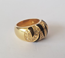 Bague vintage Swarovski tigrée, cristal, taille 55, poinçon à l'intérieur.