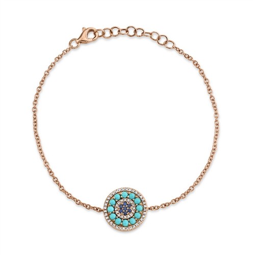 14k rose bleu - bleu, turquoise