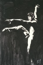 danseur à nu, peinture unique