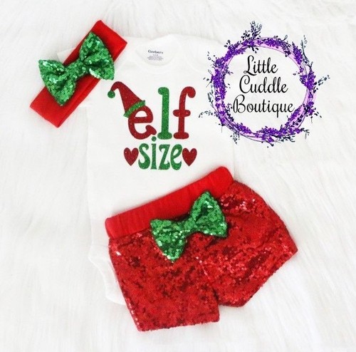 Elf size christmas baby shorts - baby,