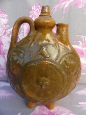 Chasse RARE Poire à poudre ou Gourde de Chasse ancienne Terre Cuite Vernissée