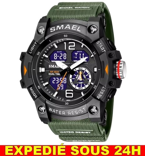 Montre smael verte homme - ✅,