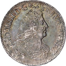 France, Louis XIV, 1/2 Ecu aux