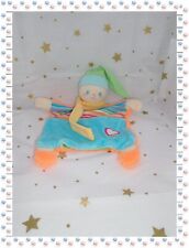 ⑭ - Doudou Plat Marionnette Lutin Clown Arlequin Multicolore  Corolle