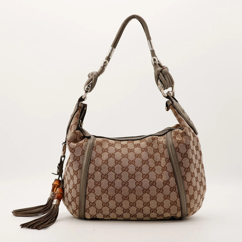 Sac gucci hobo bambou toile - gucci,