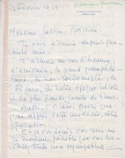 Georges GATINEAU-CLEMENCEAU. Lettre autographe à Jean GALTIER-BOISSIÈRE 1963