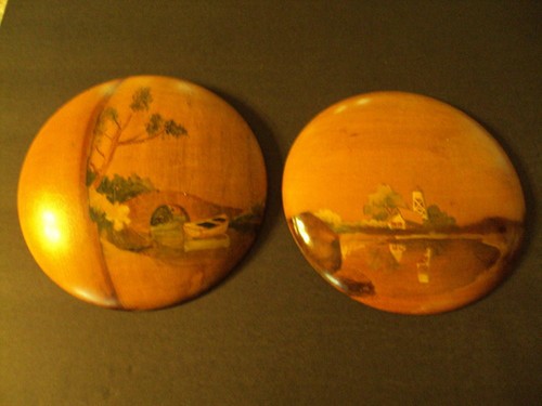 Two mrytle wood round wall - wood,