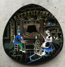 ASSIETTE ÉMAUX LONGWY NOIRE