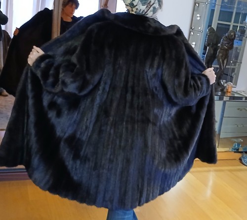 Manteau vison noir coupe - manteau,