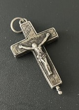 CROIX RELIQUAIRE ANCIEN ARGENT MASSIF ANTIQUE RELIQUARY SILVER CROSS