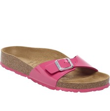 BIRKENSTOCK MADRID FUCHSIA TULIP PATENT VERNIS BRILLANT SANDALES LARGEUR ETROITE