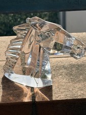 Sublime, Tête De Cheval Sculpture Cristal DAUM FRANCE Signée -poids 1,150 Kg