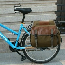 Vélo Double Sacoche Sac Toile Bicyclette Siège Arrière Rangement Coffre Voyage