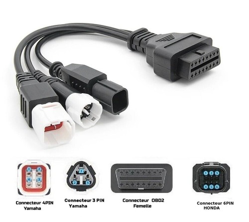 Cable adaptateur obd obd2 moto - cable,