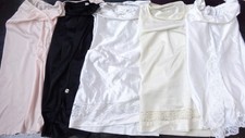 5 jupons nylon satin dentelle
