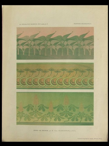 Frises art nouveau - art, pochoir