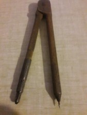 COMPAS EN BOIS ANCIEN POUR ECOLIER