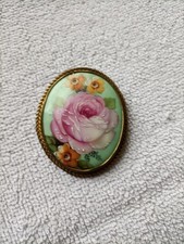Ancienne broche en porcelaine de Limoges - Bijoux Jackemo - Art Déco 