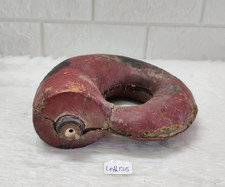 Flasque À Poudre En Carton En Cuir Vintage Rouge LETH135