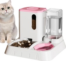 Distributeur Automatique 2 en 1 Nourriture & Eau – Chat & Petit Chien – Rose