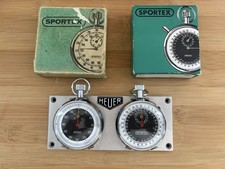 Lot De 2 Chronomètres Sportex Heuer Stopwatch Cronometro Stoppuhr