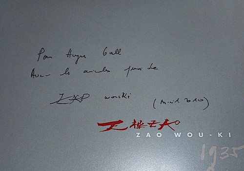 Envoi autographe zao wou - envoi,