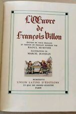 JEANJEAN (Marcel, illustr.) L'Oeuvre de François VILLON, 1937,RELIÉ,N°TÉ,COFFRET