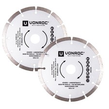 VONROC Disques Diamant 150mm x2 Ø22.2mm Rainureuse Pierre Matériaux Durs