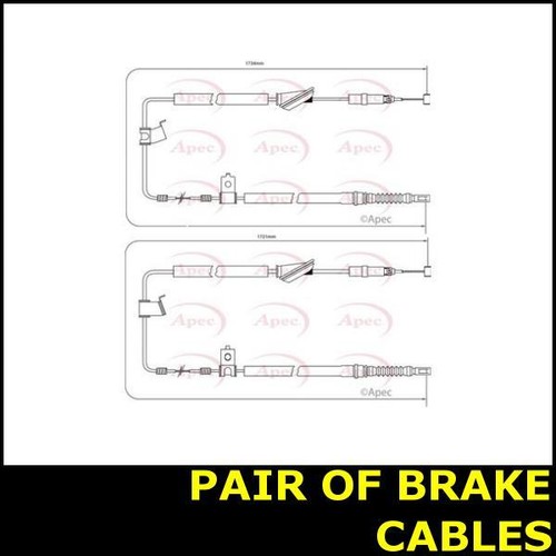 Pair handbrake cable parking - cable,