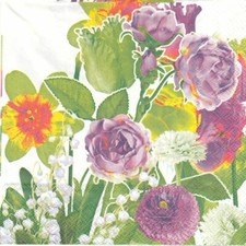 Lot de 2 Serviettes en papier Fleurs Rose Muguet Decoupage Collage Decopatch