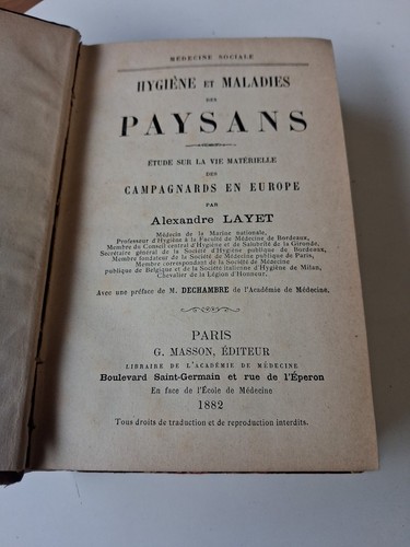 Livre ancien medecine hygiene - ancien,