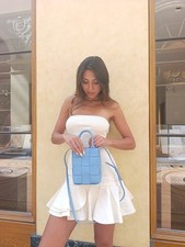 Sac Bottega Veneta Bleu Mini Cassette