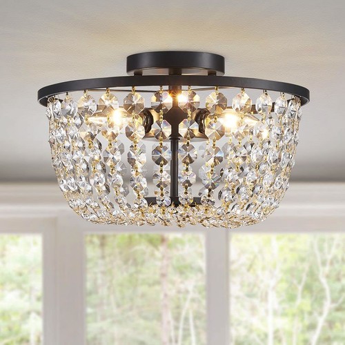 Lustre cristal plafonnier - cristal,
